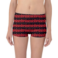 Blood Red And Black Halloween Nightmare Stripes  Boyleg Bikini Bottoms by PodArtist