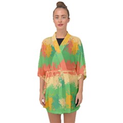 Spots In Retro Colors                                          Half Sleeve Chiffon Kimono by LalyLauraFLM
