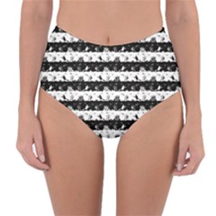 Black And White Halloween Nightmare Stripes Reversible High-waist Bikini Bottoms by PodArtist