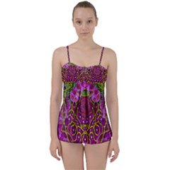 Star Of Freedom Ornate Rainfall In The Tropical Rainforest Babydoll Tankini Set by pepitasart
