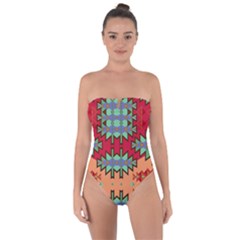Misc Tribal Shapes                                              Tie Back One Piece Swimsuit by LalyLauraFLM