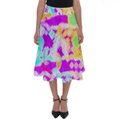 Pink Yellow Blue Green Texture                                                 Perfect Length Midi Skirt by LalyLauraFLM
