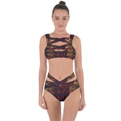 Elegant Black Floral Lace Design By Flipstylez Designs Bandaged Up Bikini Set  by flipstylezfashionsLLC
