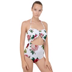 Roses 1770165 1920 Scallop Top Cut Out Swimsuit by vintage2030