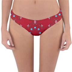 Embroidery Paisley Red Reversible Hipster Bikini Bottoms by snowwhitegirl