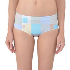 Pastel Diamonds Background Mid-waist Bikini Bottoms by Sapixe