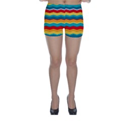 Retro Colors 60 Background Skinny Shorts by Sapixe