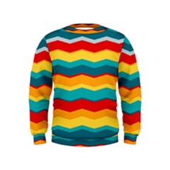 Retro Colors 60 Background Kids  Sweatshirt by Sapixe
