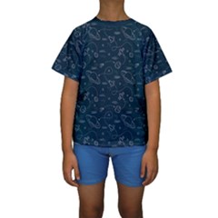 Retro Space Pattern Kids  Short Sleeve Swimwear by JadehawksAnD
