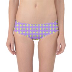 Pastel Mod Purple Yellow Circles Classic Bikini Bottoms by BrightVibesDesign