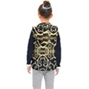 Black embossed swirls in gold By FlipStylez Designs Kid s Hooded Puffer Vest View2