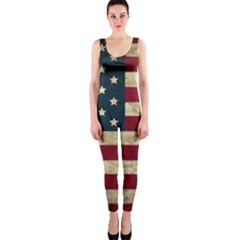 Vintage American Flag One Piece Catsuit by Valentinaart