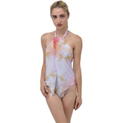 Beautiful Pastel Marble Gold Design By Flipstylez Designs Go With The Flow One Piece Swimsuit by flipstylezfashionsLLC