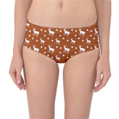 Deer Dots Orange Mid-waist Bikini Bottoms by snowwhitegirl