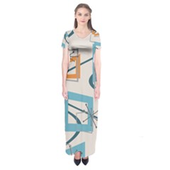 Minimalist Wavy Rectangles Short Sleeve Maxi Dress by KayCordingly