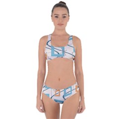 Minimalist Wavy Rectangles Criss Cross Bikini Set by KayCordingly