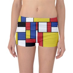 Mondrian Geometric Art Reversible Boyleg Bikini Bottoms by KayCordingly