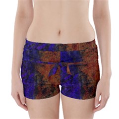 Colored Rusty Abstract Grunge Texture Print Boyleg Bikini Wrap Bottoms by dflcprints