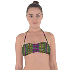 Butterfly Liana Jungle And Full Of Leaves Everywhere Halter Bandeau Bikini Top by pepitasart