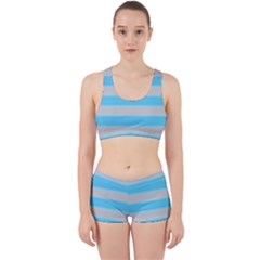 Bold Stripes Turquoise Pattern Work It Out Gym Set by BrightVibesDesign