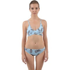 Pineapple Pattern Wrap Around Bikini Set by Valentinaart