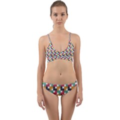 Background Abstract Geometric Wrap Around Bikini Set by Simbadda