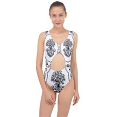 Floriated Antique Scroll Fruit Center Cut Out Swimsuit by Simbadda