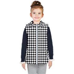 Chessboard 18x18 Rotated 45 40 Pixels Kid s Hooded Puffer Vest by ChastityWhiteRose
