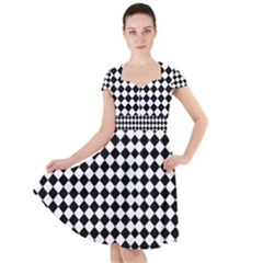 Chessboard 18x18 Rotated 45 40 Pixels Cap Sleeve Midi Dress by ChastityWhiteRose