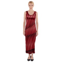 Tube Plastic Red Rip Fitted Maxi Dress by Celenk