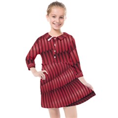 Tube Plastic Red Rip Kids  Quarter Sleeve Shirt Dress by Celenk