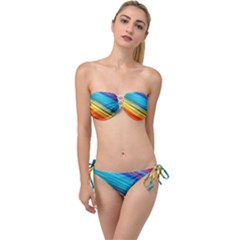 Rainbow Twist Bandeau Bikini Set by NSGLOBALDESIGNS2