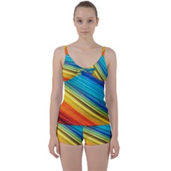 Rainbow Tie Front Two Piece Tankini by NSGLOBALDESIGNS2