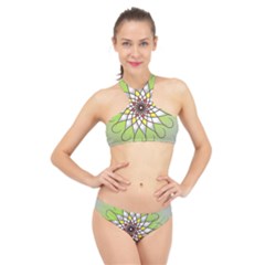 Mandala Model Figure Graphics High Neck Bikini Set by Simbadda