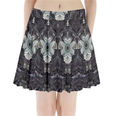 Black And White Fractal Art Artwork Design Pleated Mini Skirt by Simbadda
