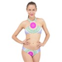 Flower Abstract Floral High Neck Bikini Set View1