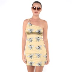 Pop Art  Bee Pattern One Soulder Bodycon Dress by Valentinaart