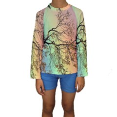Rainbow Branch Boxer Shorts Kids  Long Sleeve Swimwear by Simbadda