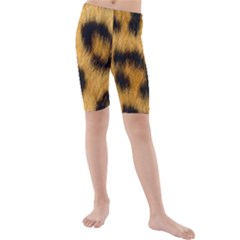 Animal Print Leopard Kids  Mid Length Swim Shorts by NSGLOBALDESIGNS2