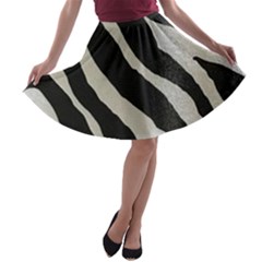 Zebra Print A-line Skater Skirt by NSGLOBALDESIGNS2
