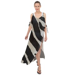 Zebra Print Maxi Chiffon Cover Up Dress by NSGLOBALDESIGNS2