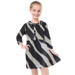 Zebra 2 Print Kids  Quarter Sleeve Shirt Dress