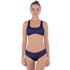 Blue Plaid  Criss Cross Bikini Set by dressshop