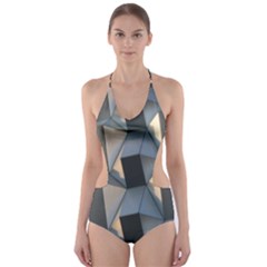 3d Pattern Texture Form Background Cut-out One Piece Swimsuit by Nexatart