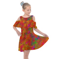 Abstract Pattern Art Canvas Kids  Shoulder Cutout Chiffon Dress by Nexatart