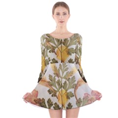 Holy Land Flowers 7 Long Sleeve Velvet Skater Dress by DeneWestUK