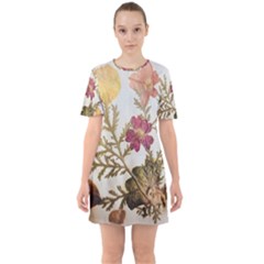 Holy Land Flowers 10 Sixties Short Sleeve Mini Dress by DeneWestUK