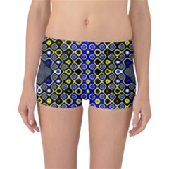 Digital Art Background Yellow Blue Reversible Boyleg Bikini Bottoms by Sapixe