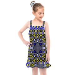 Digital Art Background Yellow Blue Kids  Overall Dress by Sapixe