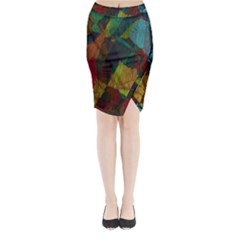 Background Color Template Abstract Midi Wrap Pencil Skirt by Sapixe